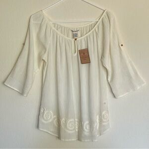Lucky Brand Cream Peasant Blouse Cream Size XS